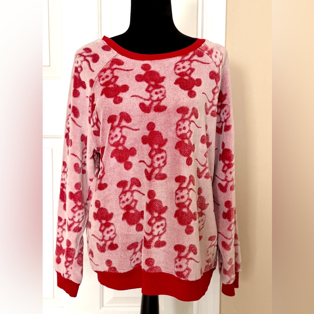 Disney Mickey Mouse Fleece Pullover Sweatshirt. Womens Size XL